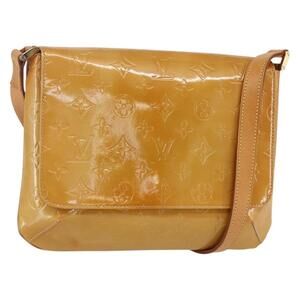 LOUIS VUITTON Monogram Vernis Thompson Street Bag Beige M91301 LV Auth gh1416